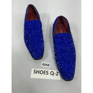 Mens Parrazo Slip On Loafer Shoes 9 Blue Sparkly Studs